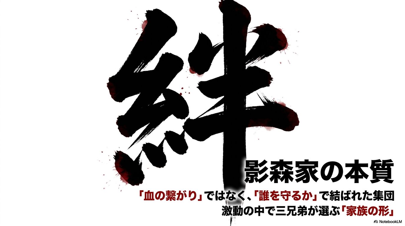 血の繋がりではなく誰を守るかで結ばれた集団であるという影森家の本質と、激動の中で三兄弟が選ぶ家族の形についてまとめ