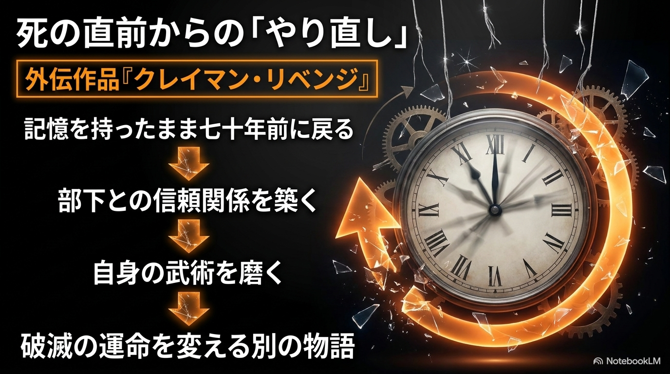 クレイマンREVENGEで記憶を持ったまま過去へ戻り、部下との関係や武術を改善する流れ