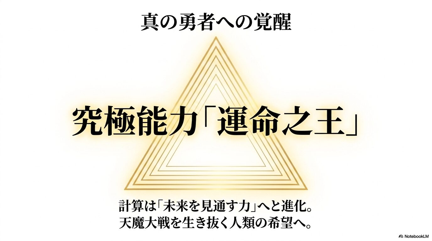 ヒナタが真の勇者へ覚醒し、究極能力・運命之王フォルトゥーナを獲得する解説図