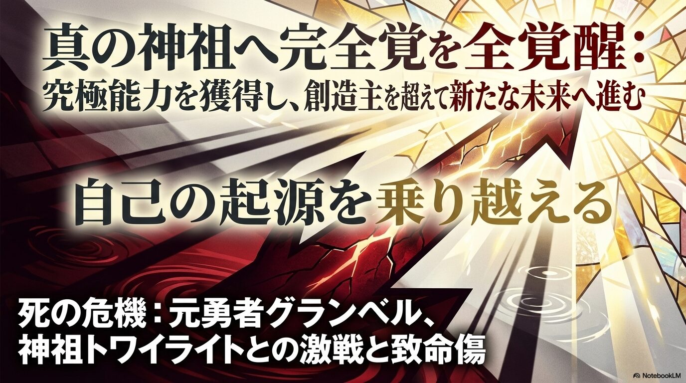 グランベルや神祖トワイライトとの激戦と致命傷を乗り越え、真の神祖として完全覚醒し創造主を超えるルミナスを示した図