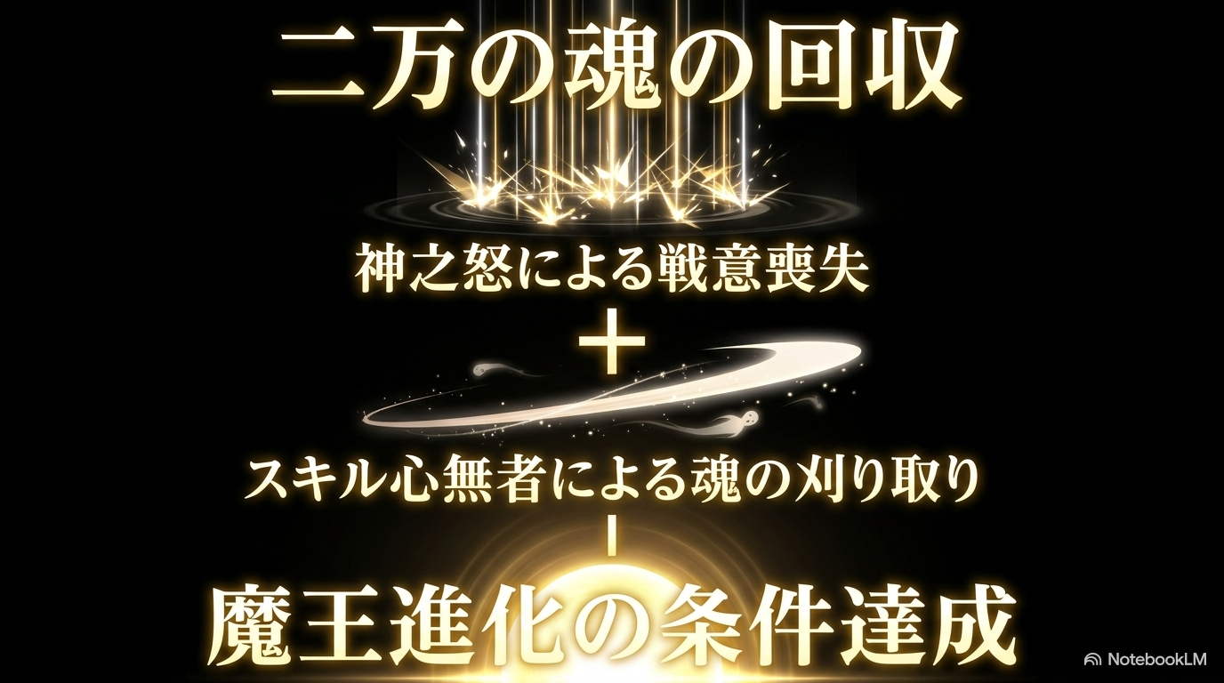 メギドで戦意を失わせ、心無者で魂を刈り取って魔王進化条件を満たす流れ