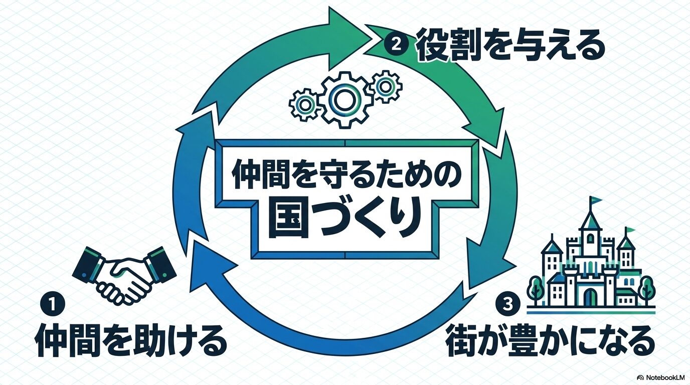 リムルが仲間を助けて役割を与え街が豊かになる国づくりの循環