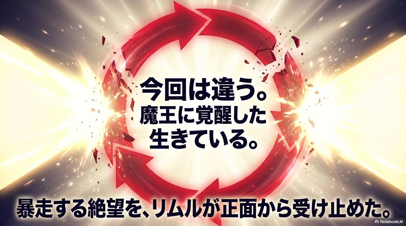 魔王に覚醒したリムルがクロノアの絶望を受け止めタイムループを断ち切る転機
