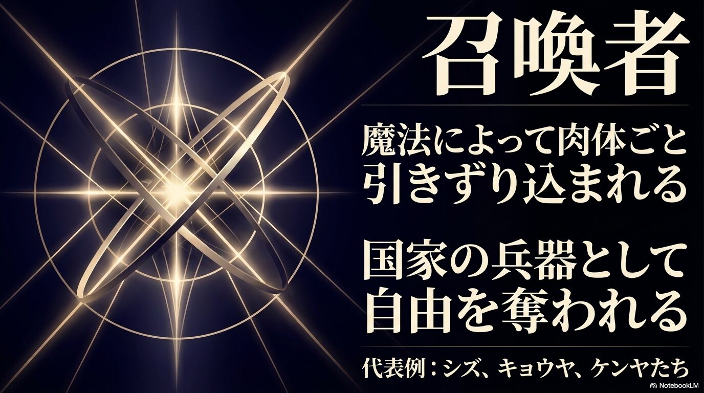 魔法で肉体ごと呼ばれ、国家の戦力として利用される召喚者の特徴