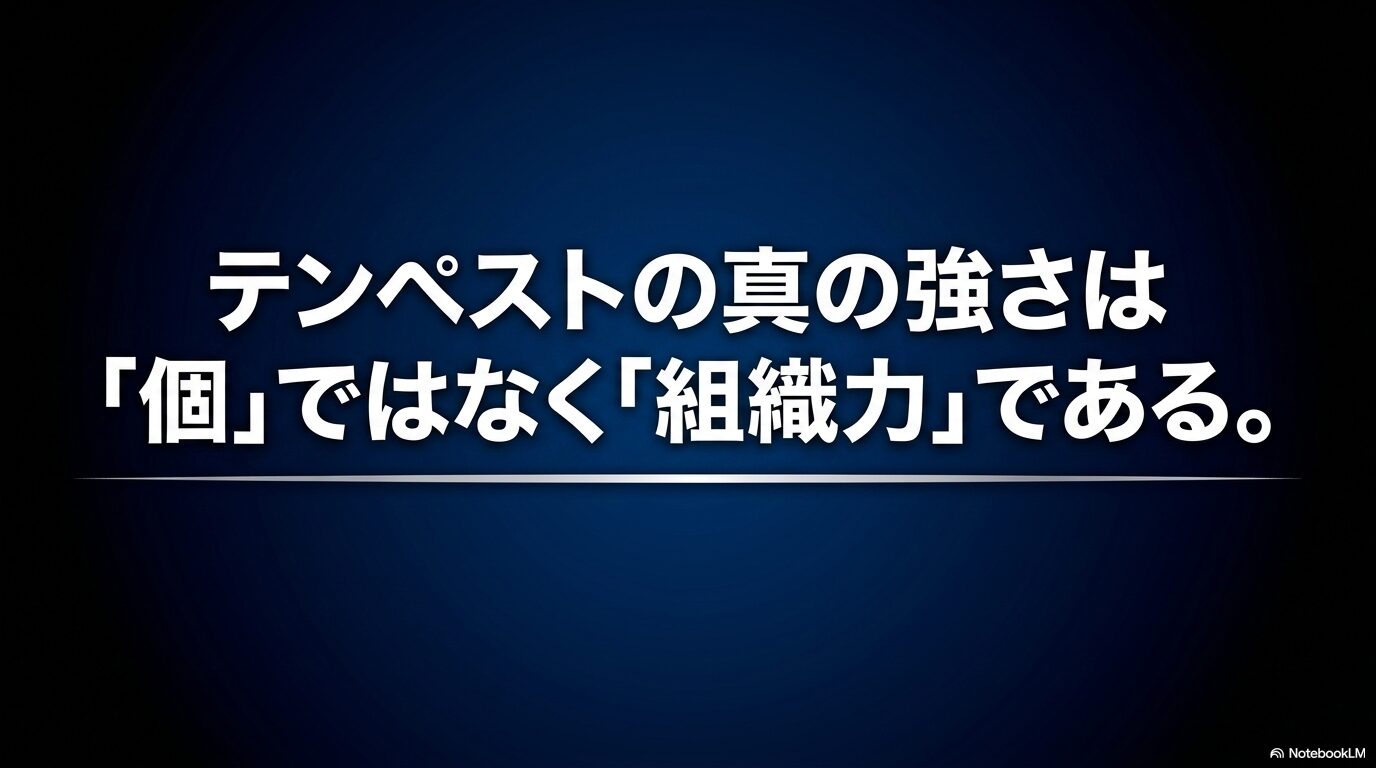 テンペストの本当の強さは個人の戦闘力ではなく幹部同士の組織力にあるとまとめた図