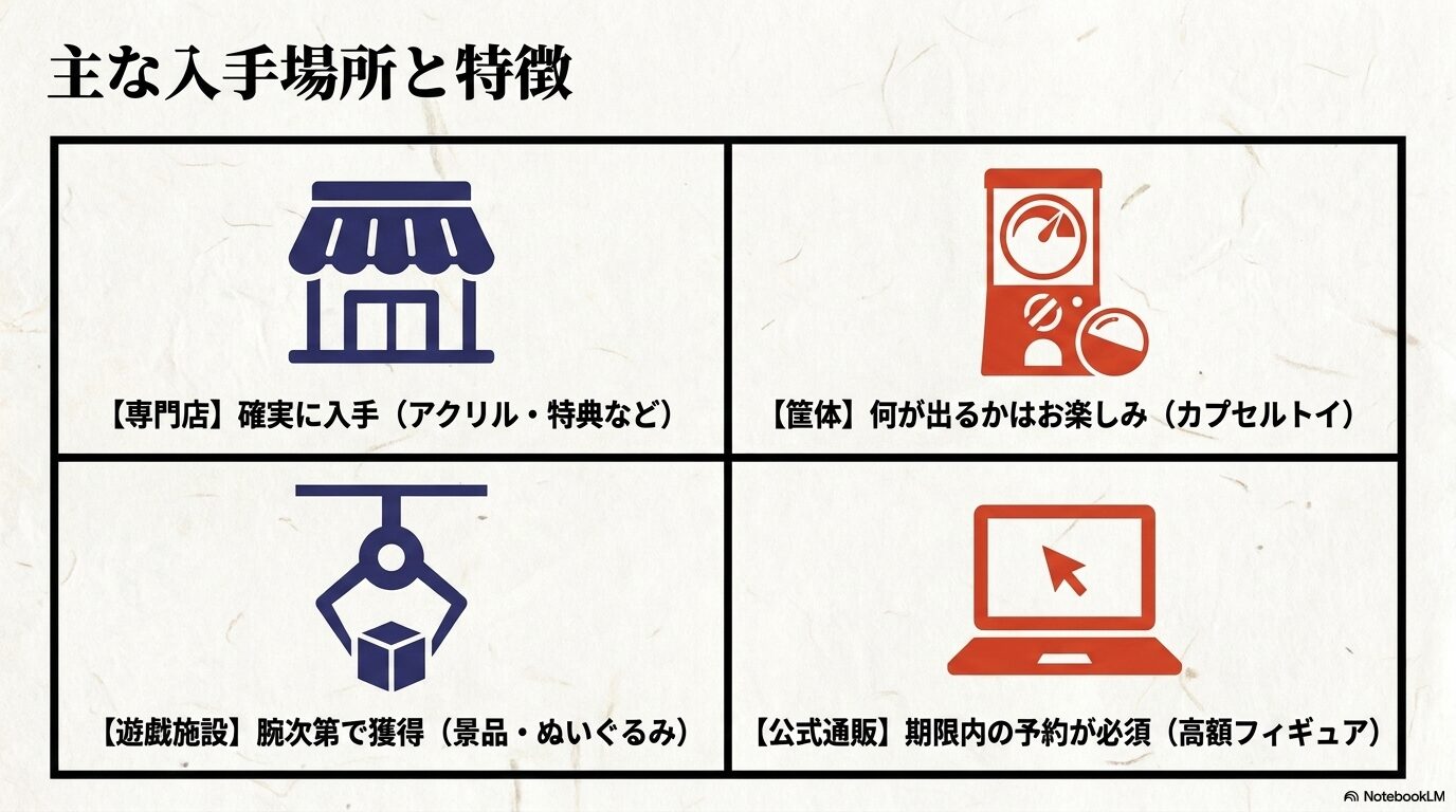 黄泉のツガイグッズを専門店、ガチャ、ゲームセンター、公式通販で入手する方法と特徴