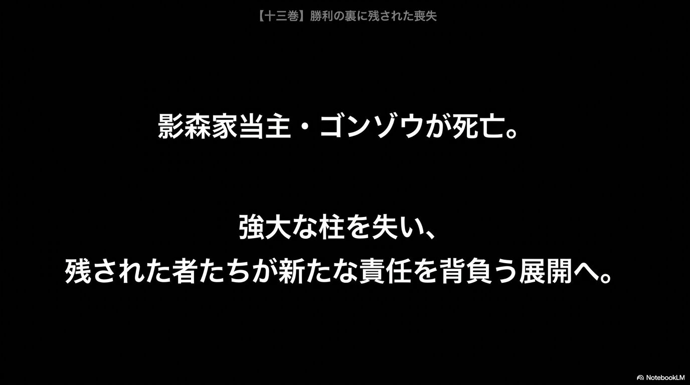 黄泉のツガイ13巻で影森家当主ゴンゾウが死亡し、残された家族が新たな責任を背負う展開