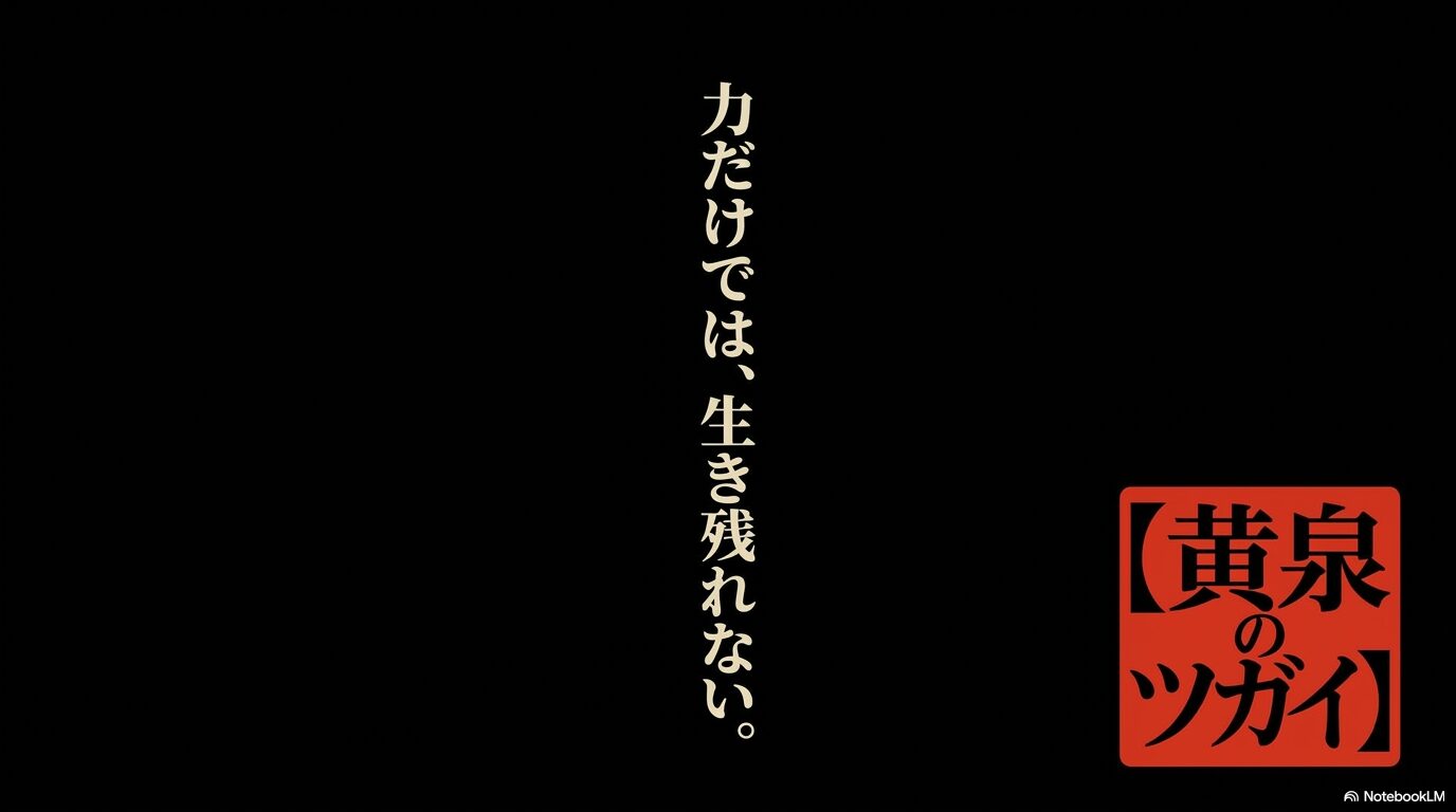 力だけでは、生き残れない。【黄泉のツガイ】と書かれたメッセージ画像