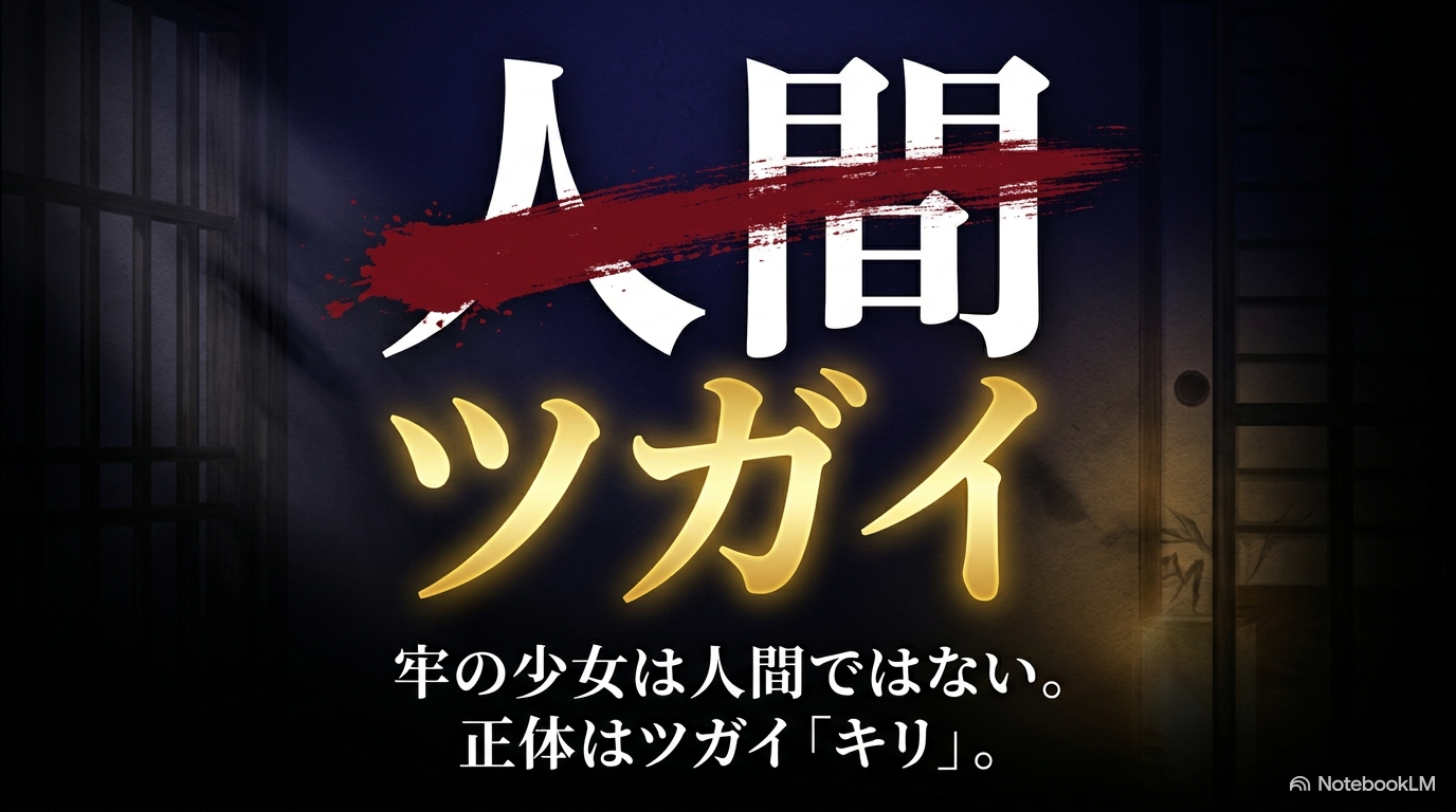 東村の座敷牢にいた偽アサは人間ではなくツガイのキリだと示すスライド