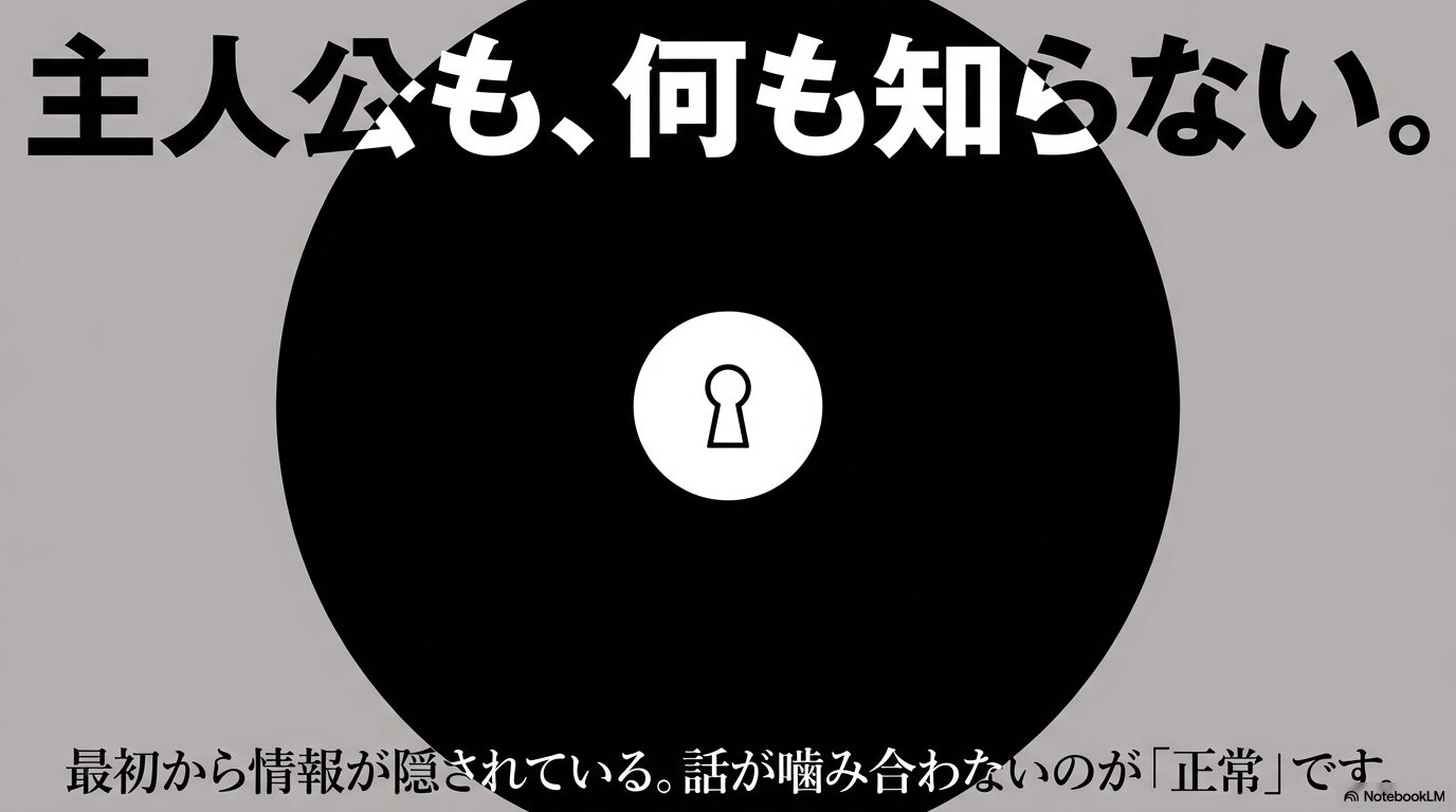 黄泉のツガイの難しさと世界観。主人公も情報を知らず、隔離された東村と現代社会の下界が同じ世界に存在することを示す図解
