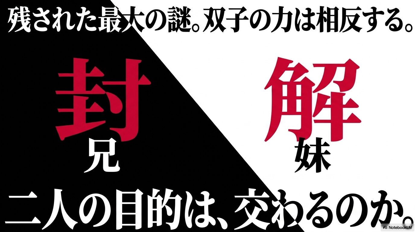 双子の相反する力。兄・ユルの「封」と妹・アサの「解」の関係性と残された謎