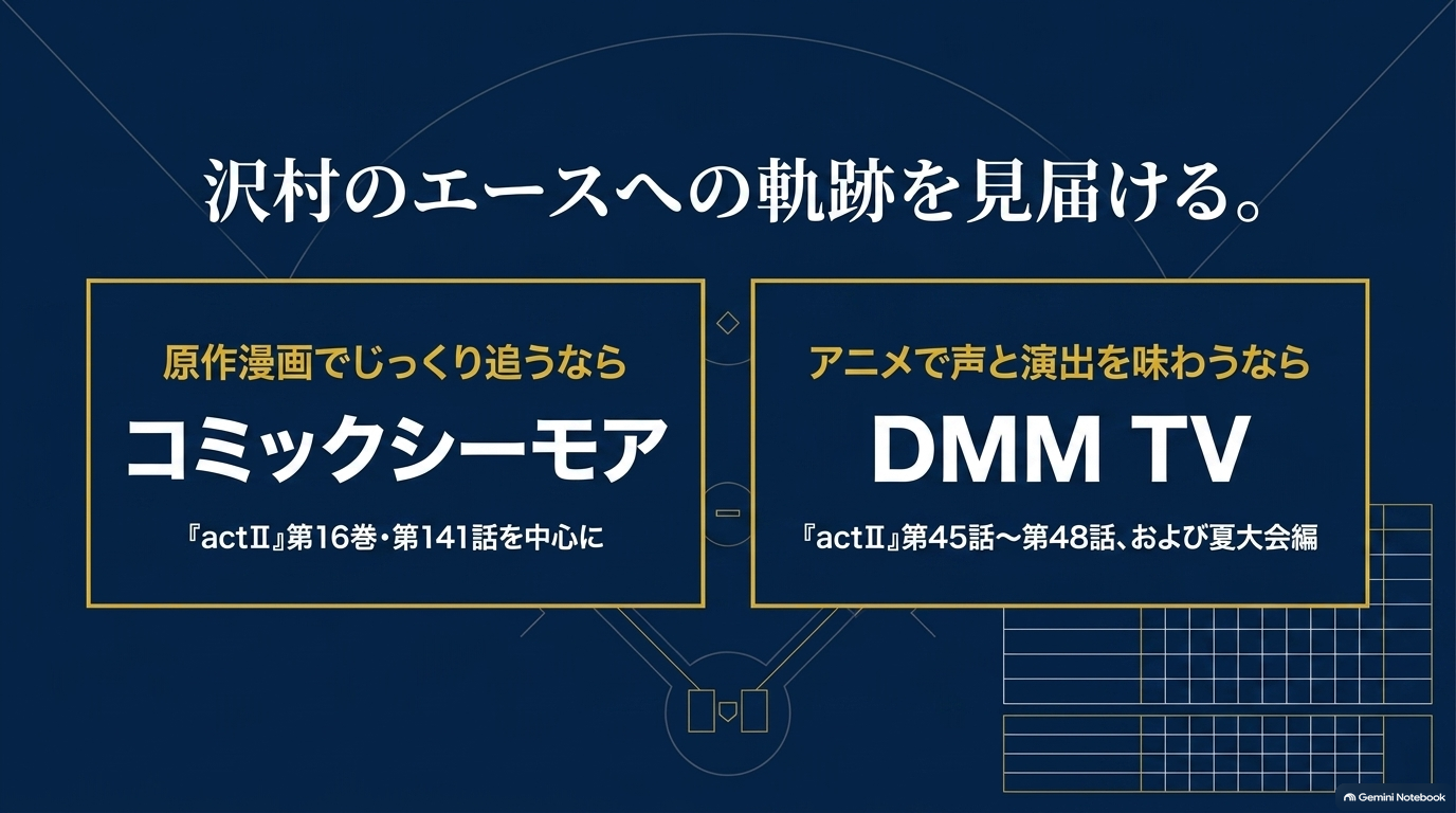 沢村栄純のエースへの軌跡を原作漫画とアニメで楽しむ方法を比較