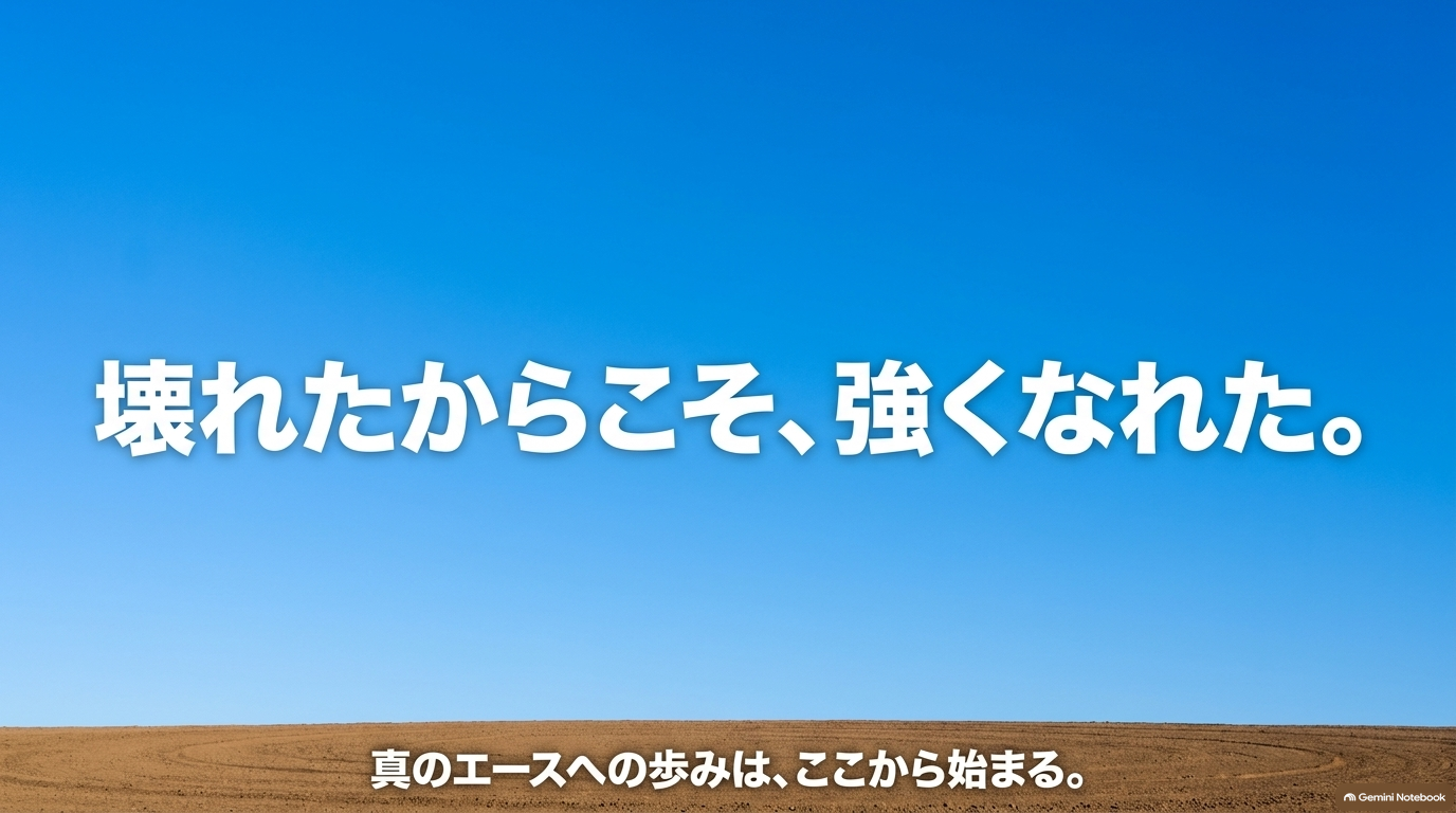 イップスという挫折を乗り越えた沢村栄純が真のエースへ成長していくことを表したまとめスライド