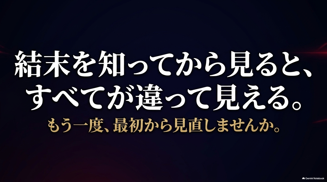 薬屋のひとりごとは伏線や結末を知ってから見返すと新たな発見があることを伝えるスライド