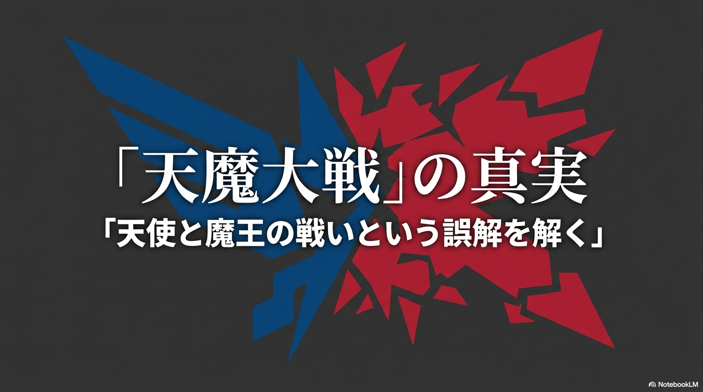 転スラの天魔大戦が単純な天使対魔王の戦いではないことを示すタイトルスライド